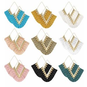 COMING SOON! V Tassel Earrings - 18 color options